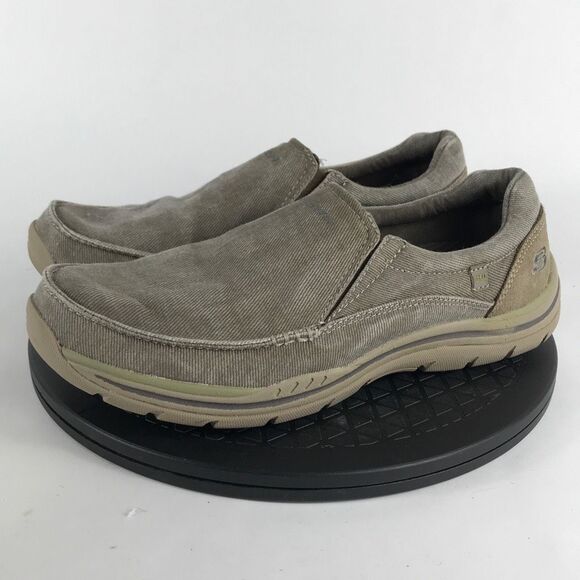 Skechers Avillo Relaxed Fit Memory Foam Slip On Shoes Tan 64109 Men’s Size 9 - Picture 1 of 12